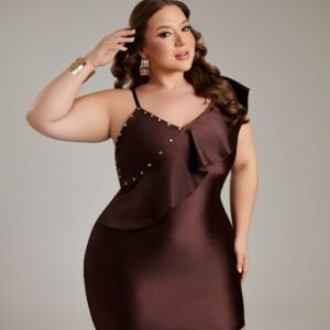 Vestido Prada Fit com Uma Alça – Plus Size
