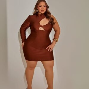 Vestido Bia Prada Fit Plus – Mula Manca com Manga Longa